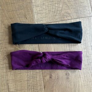 Athleta headbands - like new condition. Black and plum.